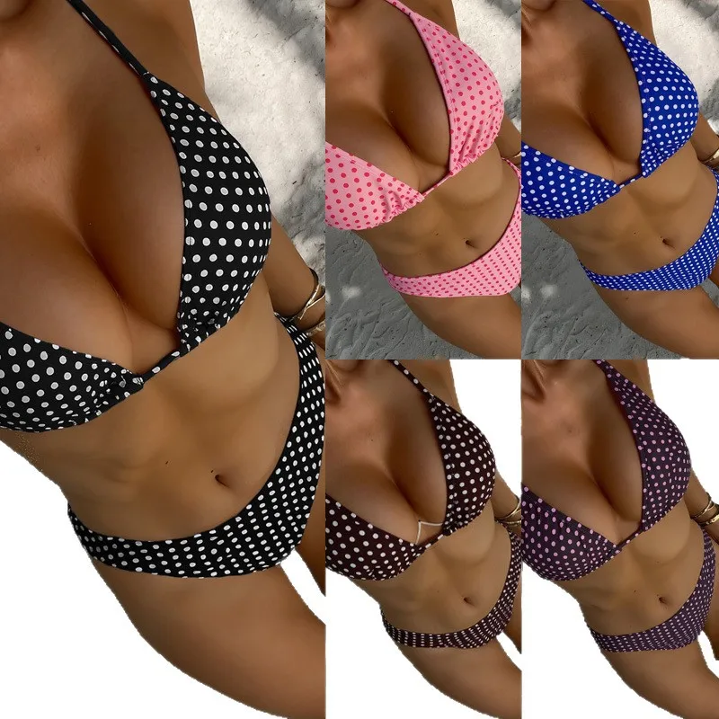 Picture 6: 2026 Dot Print Bikini Set Retro High Waisted Swimsuit Women Adjustable String Tie Two Piece Bathing Suit for Beach