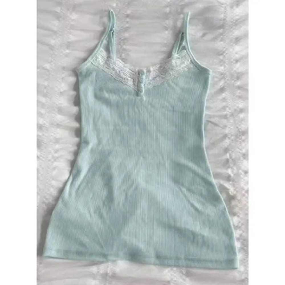 French Lace Patchwork Condole Belt Vest Retro Slim Hottie Sleeveless Halter Tops Women Sweet Sexy Y2K Chic Camisole Street Tanks