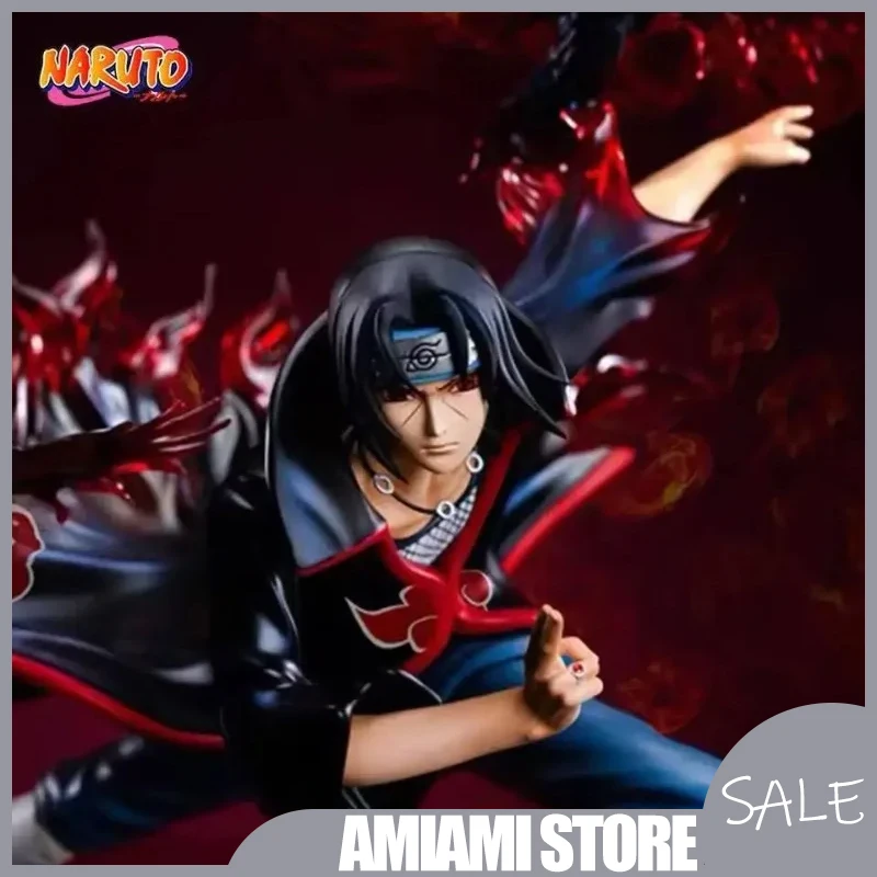 

19 см Наруто Шиппуден Итачи Скульптура Багровый Акацуки Костюм Динамическая поза Ограниченная серия Смола Художественный дисплей Игрушка для детей Подарок