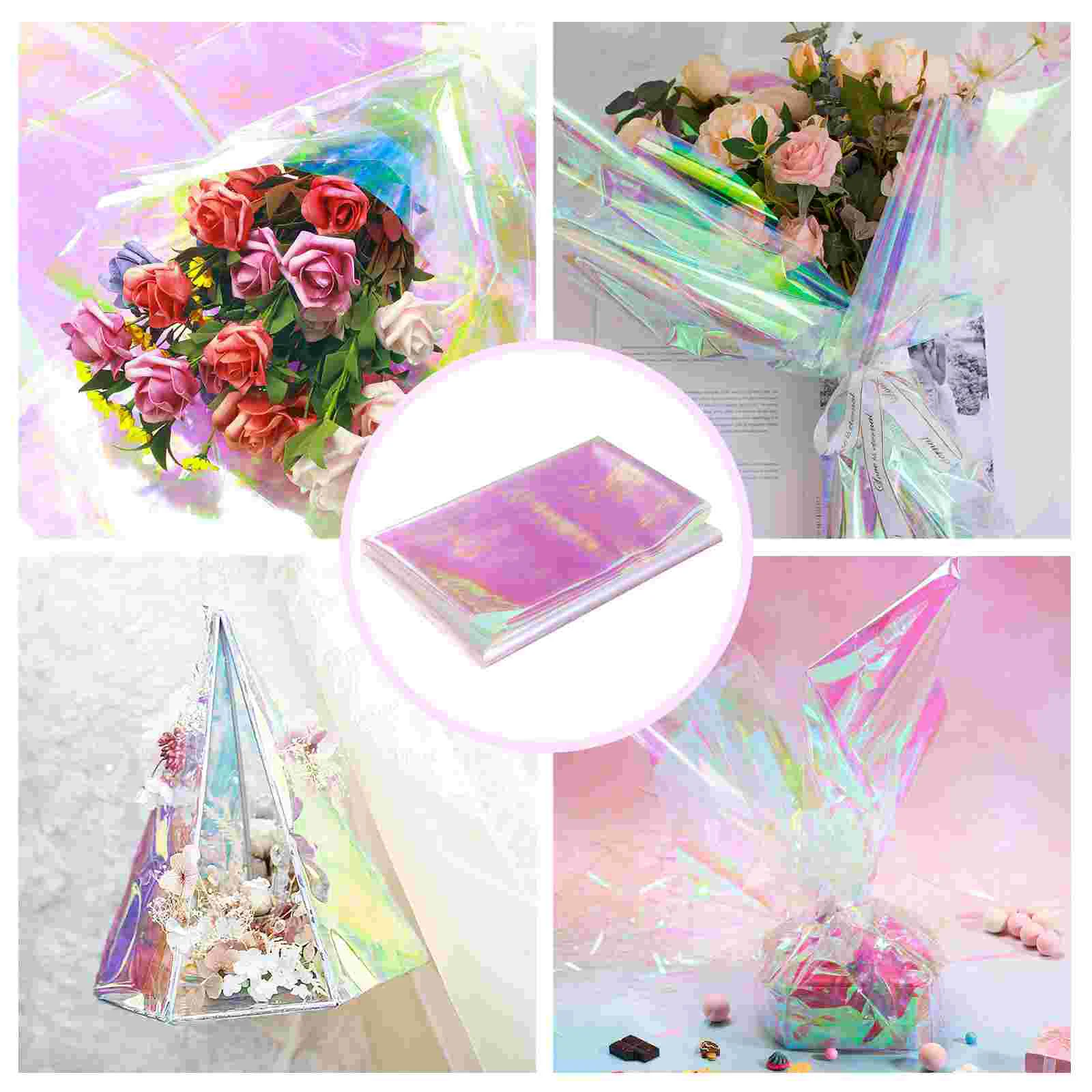 Cellophane Wrapping Flower Film Packing Tissue Paper Iridescent Window Wrappers