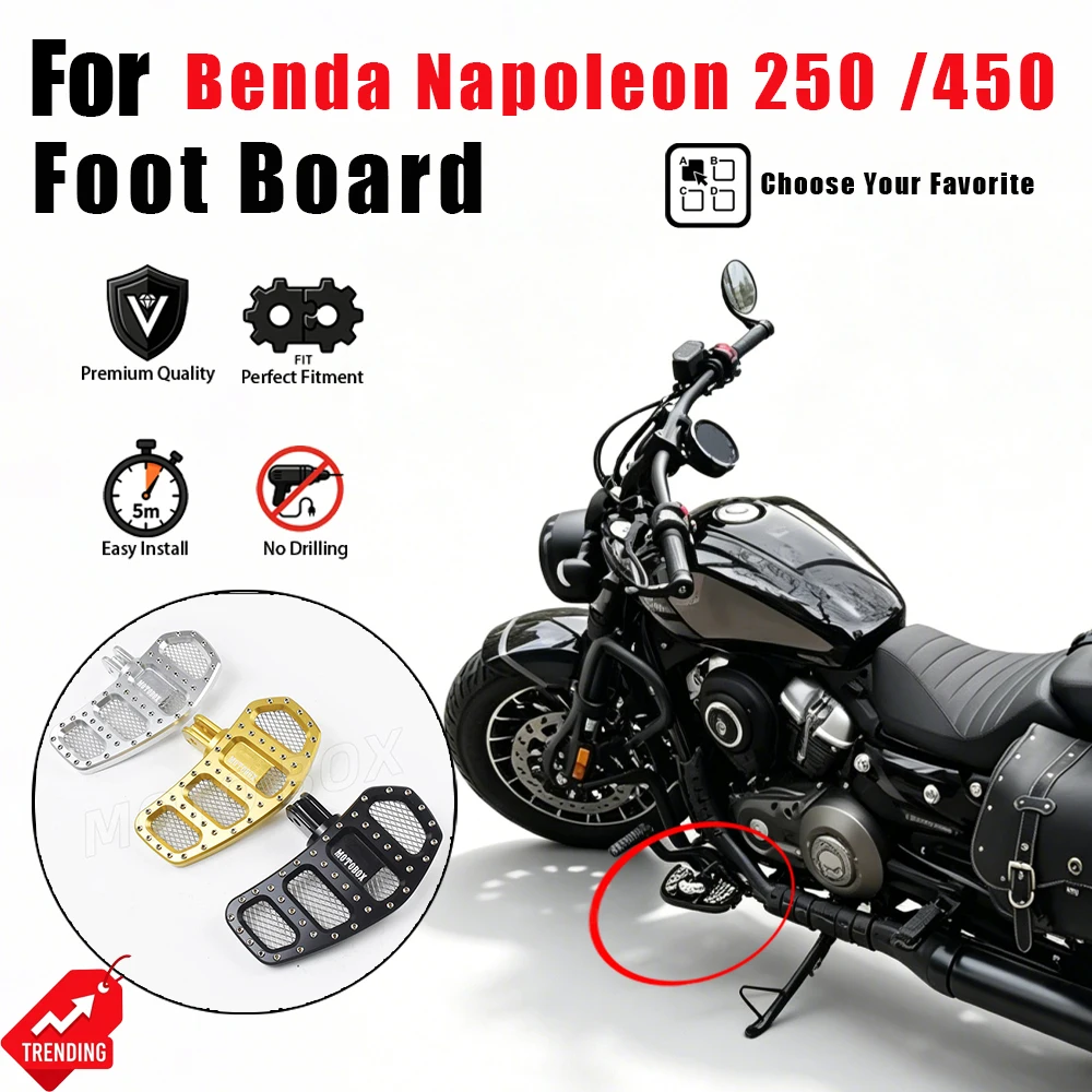 Widened Enlarged Footpeg Footrest Pedal Modified Foot Board Motorcycle Accessories for Benda Napoleon 250 450