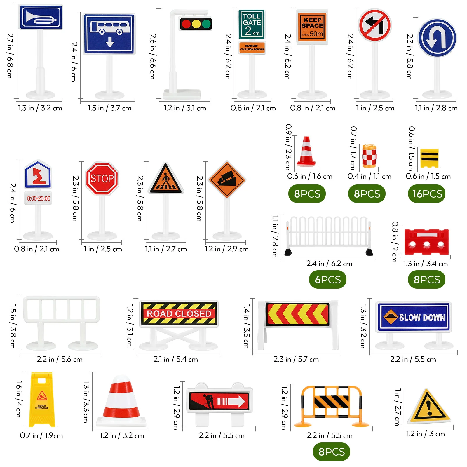 Barricade Sign ของเล่นป้ายถนนชุดสัญญาณ Street Traffic รุ่นไฟ Playset กระดาษพลาสติกขนาดเล็ก Prop ตารางทราย