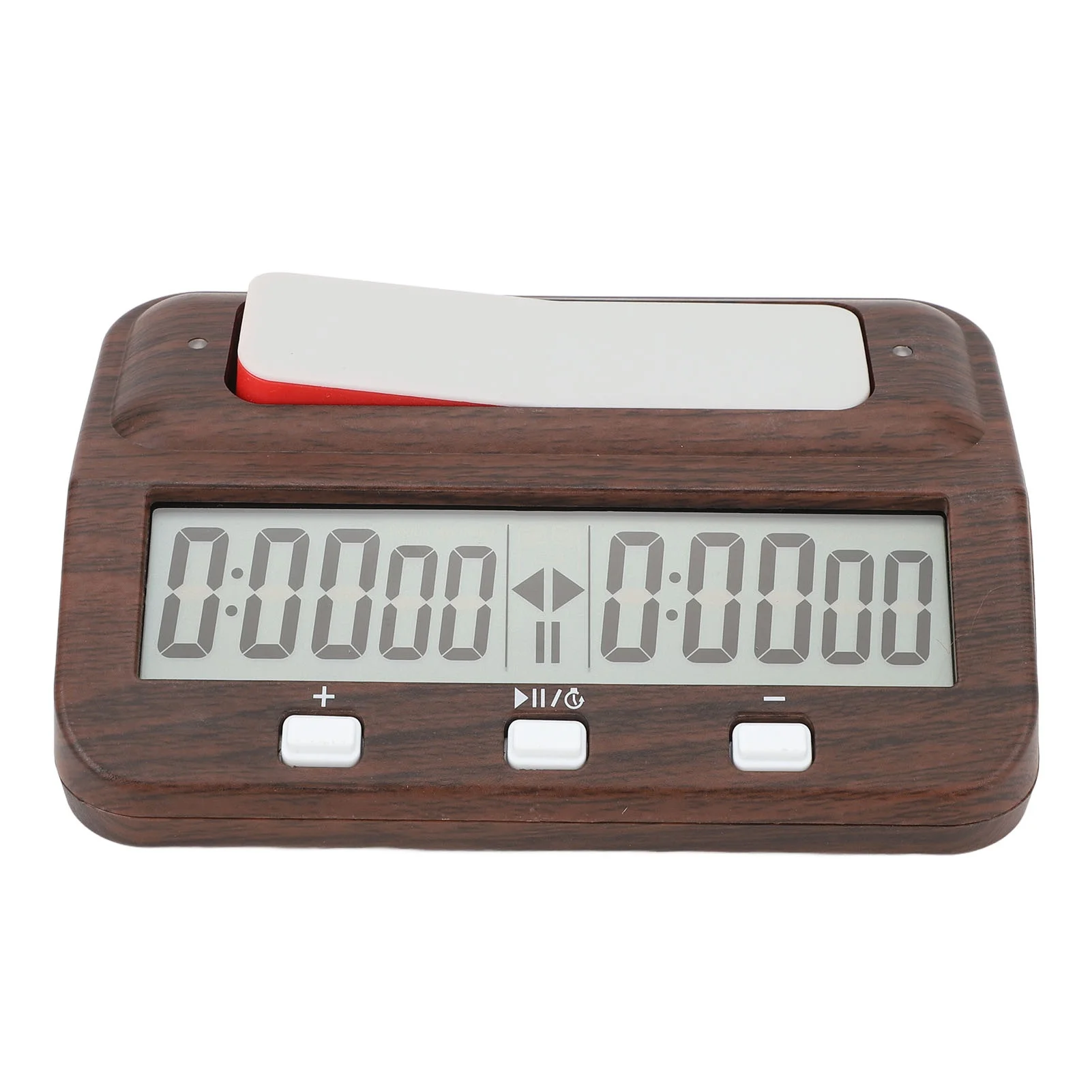 Digital Chess Timer Count Up Down Audible Alarm Wood Appearance Portable with Bonus Delay