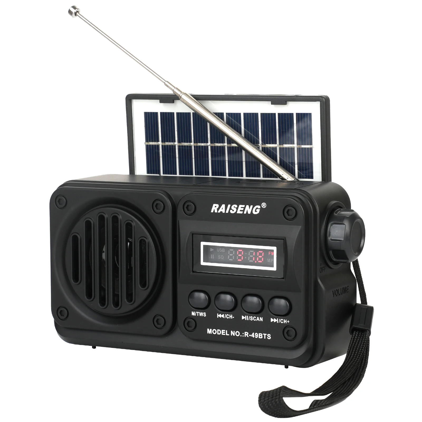 49BTS Wireless Bluetooth Speaker MP3 Playback FM Radio Solar Charging Emergency Radio Full Band High Sensitivity