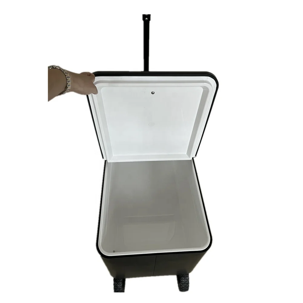 80 Quart Cooler Kitchen Wagon Wheels Beach/ Off Road Coolers With All Terrain Knobby Tires Outdoor Use Keep Cold 48Hours view 6
