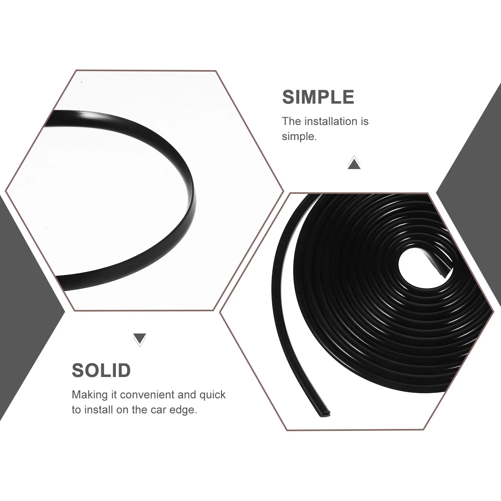 

2pcs Car Door Edge Guards Rubber Trim Molding Protector Durable Scratch Wear Self Adhesive Universal Fit Automotive Supplies