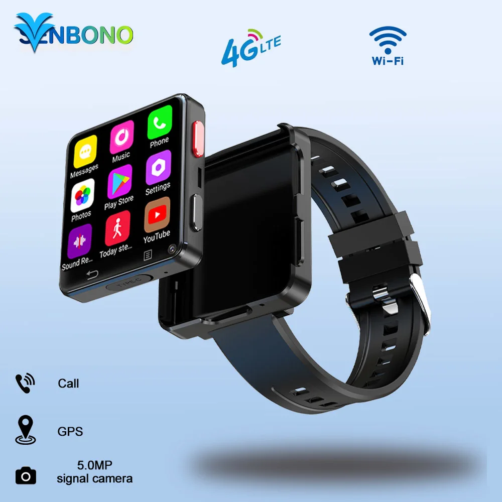 

SENBONO S998 New 4G Android Smart Watch Men Large Screen 3+32G Camera SIM Card Wifi Wireless Call Play Music GPS Smartwatch