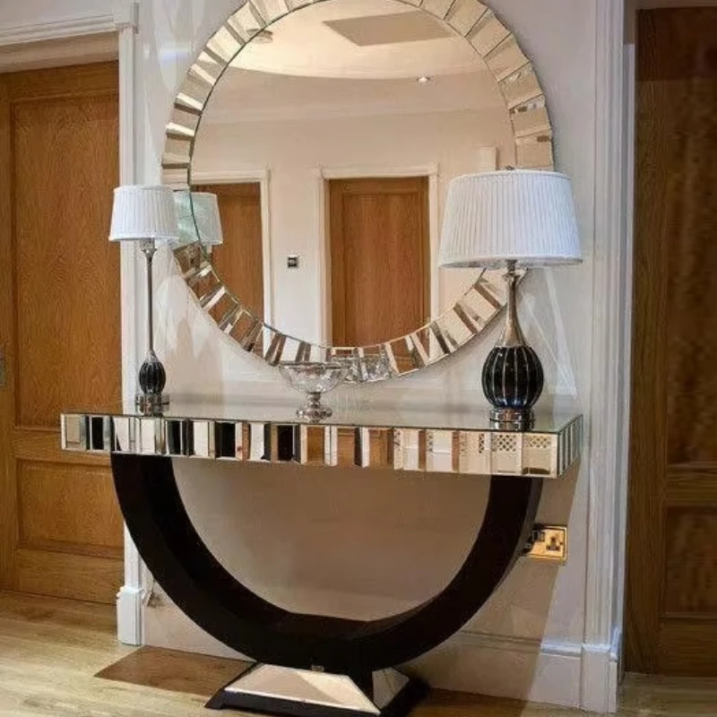 

Хит продаж, европейский дизайн, деревянная стеклянная консоль, зеркало для гостиной, спальни, обеденного стола