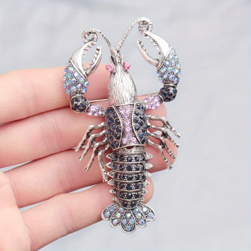 Rhinestone Lovely Crab Brooches for Women New Sparking Sea Animal Party Casual Brooch Pin Gifts