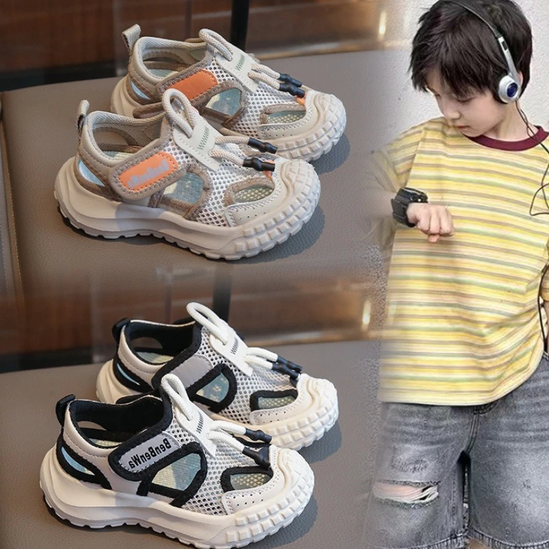 

Summer Child Sports Sandals 2026 New European System Child Mesh Soft Beach Sandals Casual Girls Slip Comforta Travel Sandals