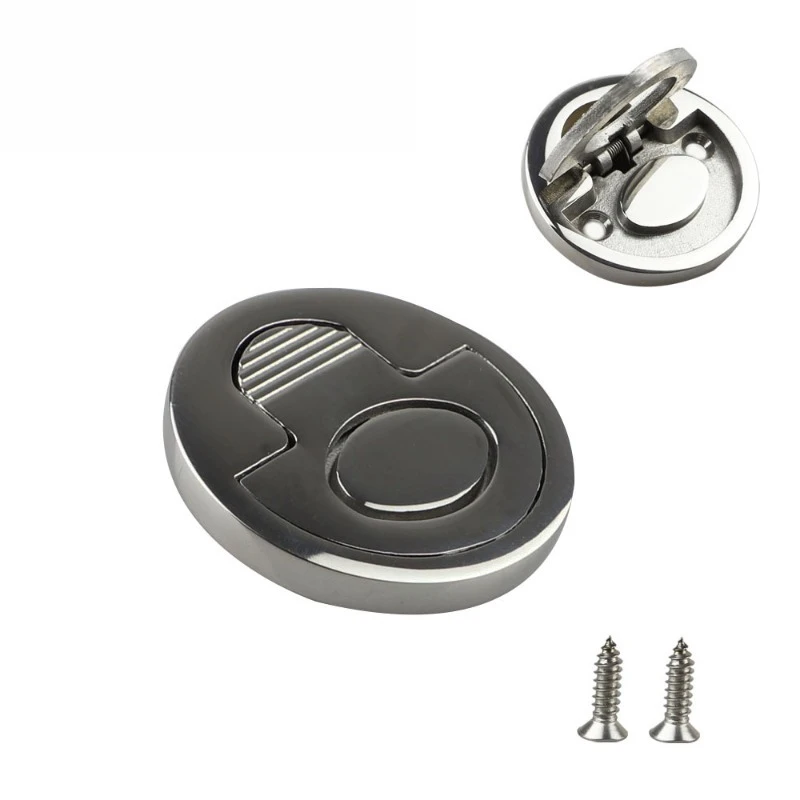 Stainless steel 316 cabin round handle floor buckle, marine yacht hardware accessories, floor handle, dark handle