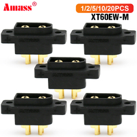 Amass XT60EW-M Mountable XT60E Male Plug Connector DC500V 20A-40A 0.6mΩ Gold-Plated for RC Drone DIY Part 1/2/5/10/20PCS