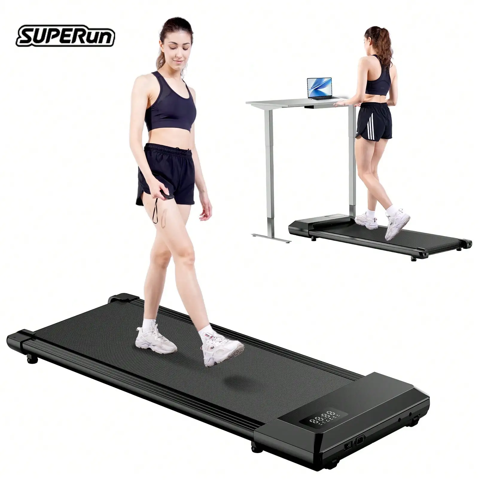 Walking Pad Treadmills 90 Cm Walking Area 265 Lbs Capacity Under Desk Treadmill For Home Office