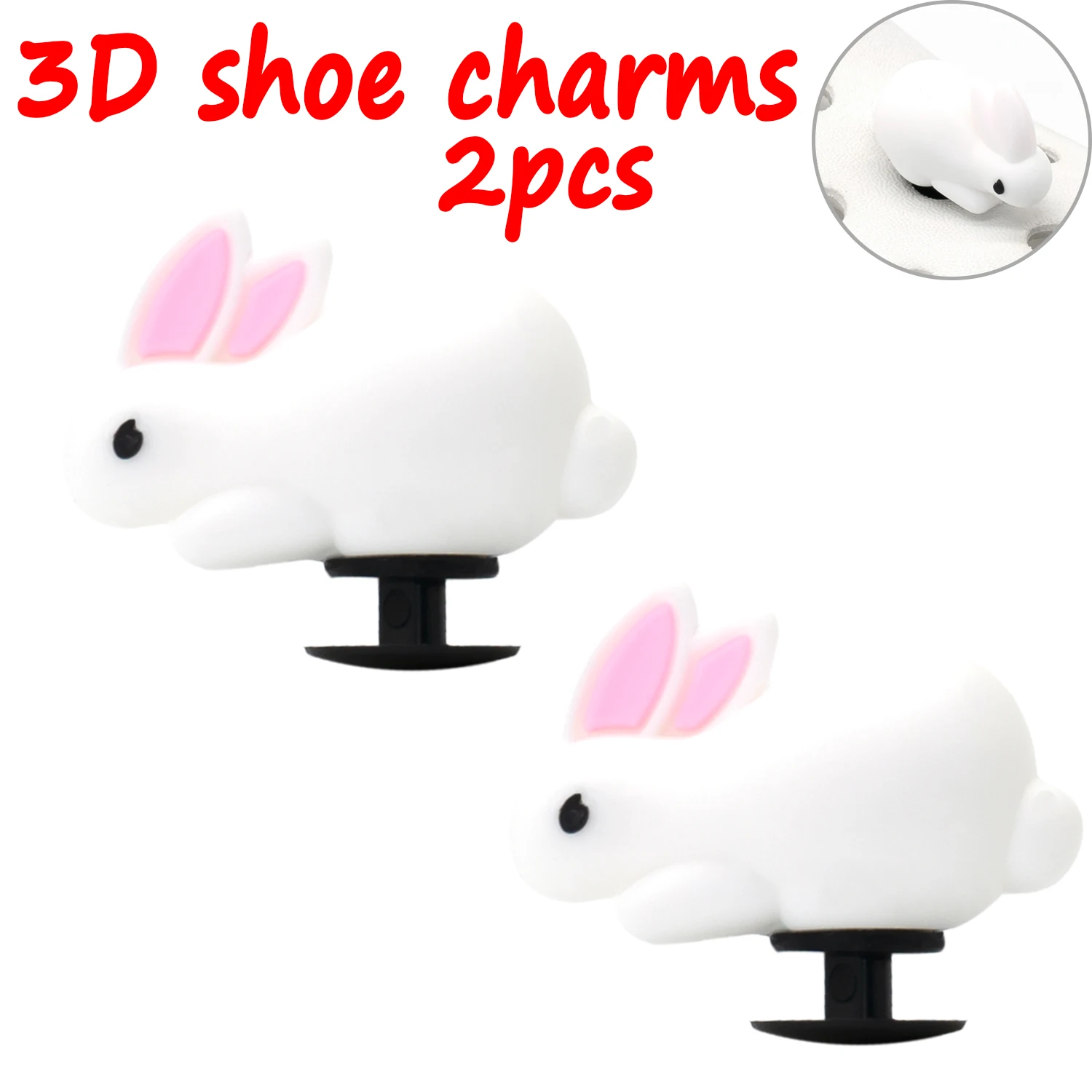 2 Stück 3D niedliche Tier-Schuhanhänger, Ente, Biene, Dinosaurier, Hund, Schuhdekorationen, Panda, Kuh, Anstecknadeln für Mädchen, Jungen, Kinder, Geschenke, Clog-Schnalle – Detail 20