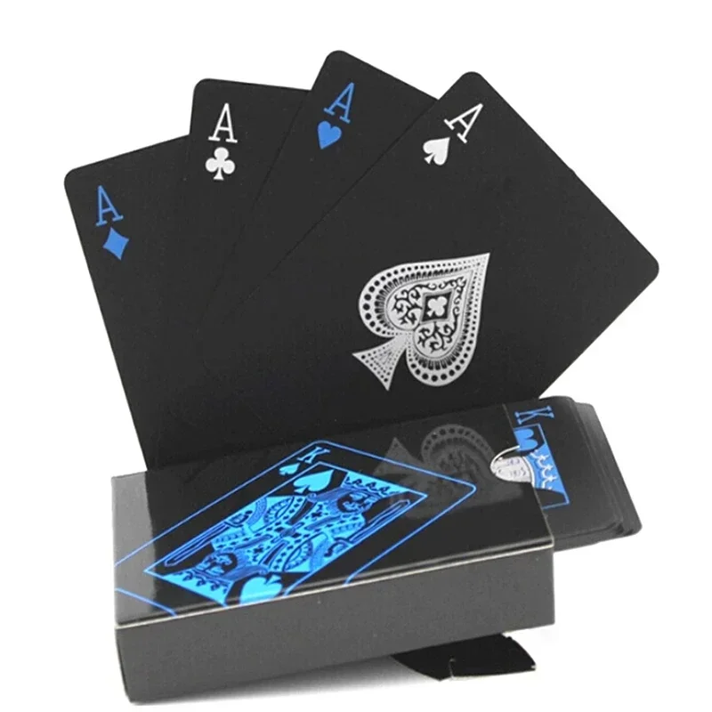 

54pcs Quality Waterproof PVC Plastic Playing Cards Set Black Red Magic Box-packed Plastic Playing Classic Magic Tricks Tool