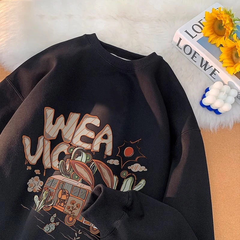 

Мужская тяжелая круглая толстовка Ne оверсайз, модная брендовая осенне-зимняя толстовка большого размера 300, гонконгская винтажная толстовка...