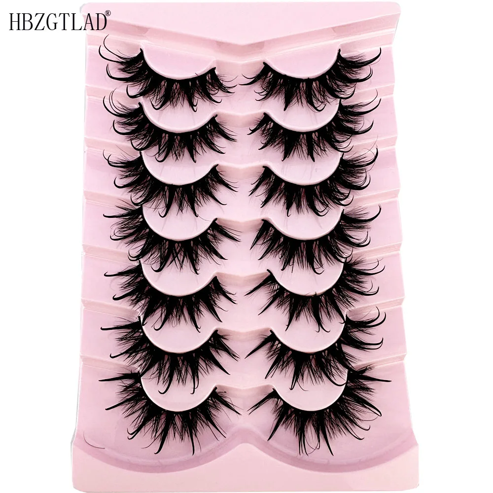 Neues 7-Paar-Design Wet Manga Lashes 3D Flauschige Wimpernverlängerungen Make-up Mode Lange Dicke Natürliche Falsche Wimpern – Detail 1