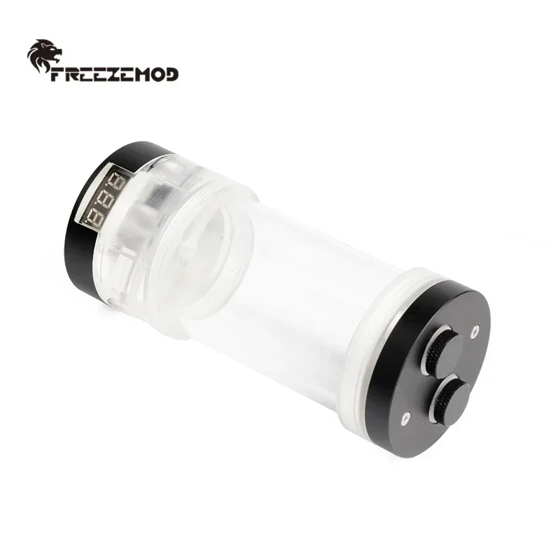 FREEZEMOD Durchmesser 60 mm Wassertank, zylindrisches Reservoir, transparent, mit Temperaturanzeige, 5 V ARGB-Licht für Wasserkühlung