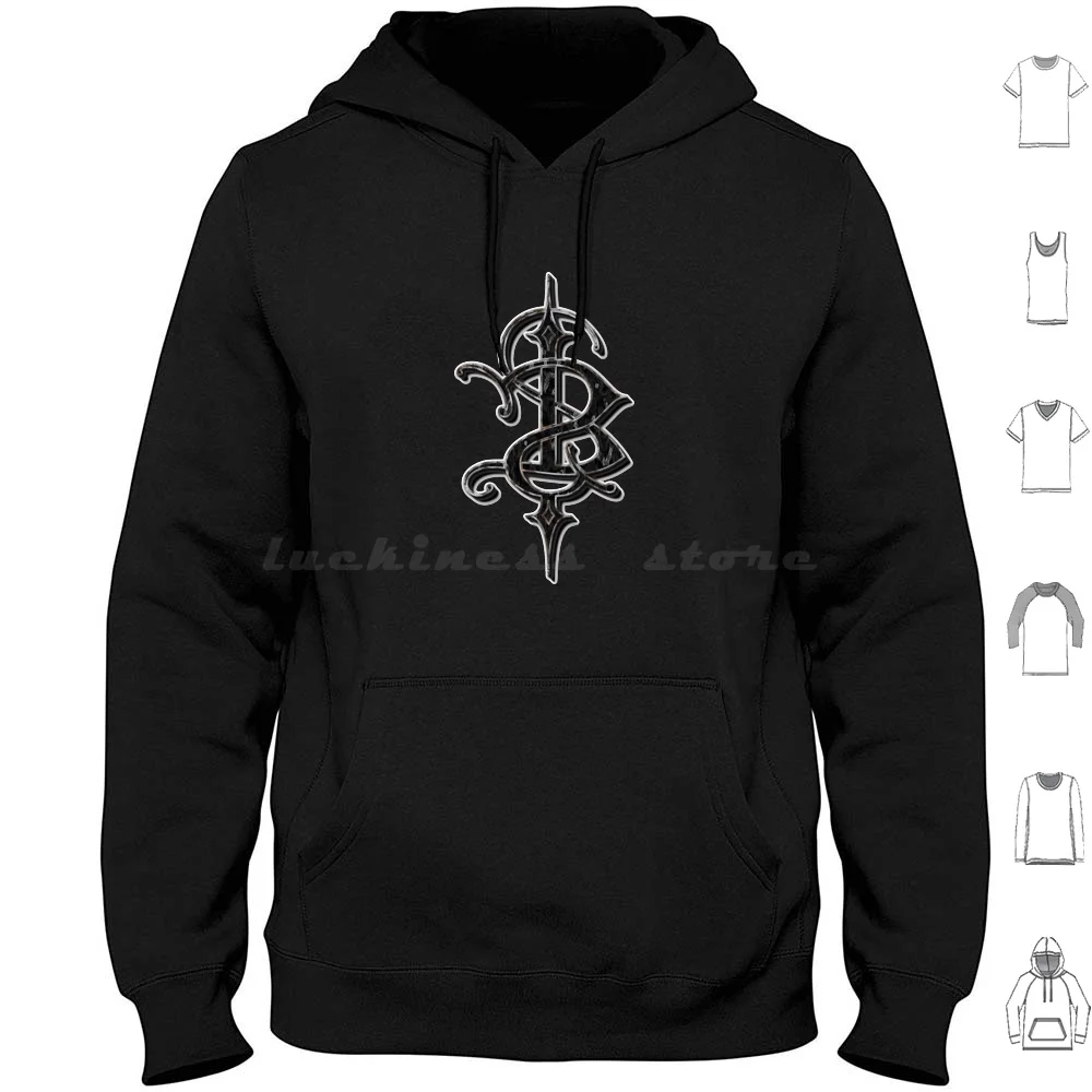 Logotipo de cachorrinho flaco: trazo blanco. Sudaderas con capucha de manga larga para cachorros flacos Nivek Ogre Skinny Puppy Cevin Key Skinny