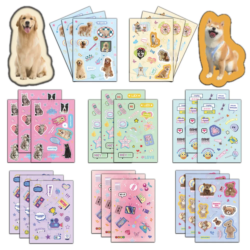 

8PCS Catdog Stickers Graffiti Stickers DIY Diary Phone Case Handmade Scrapbook Aesthetic Stickers