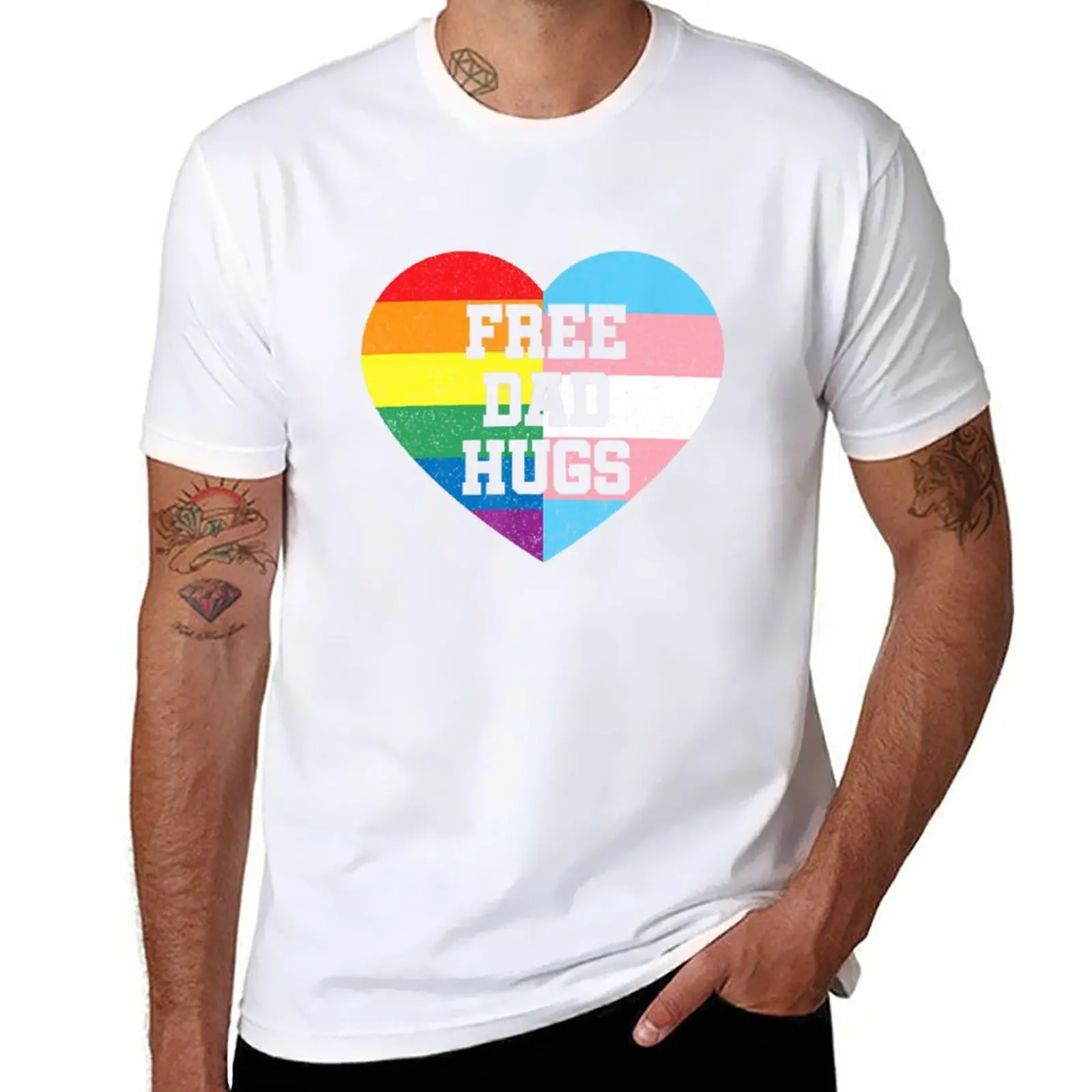 

New Free Dad Hugs LGBT Pride Month 2022 LGBTQ T-Shirt plain t-shirt aesthetic clothes new edition t shirt men clothings