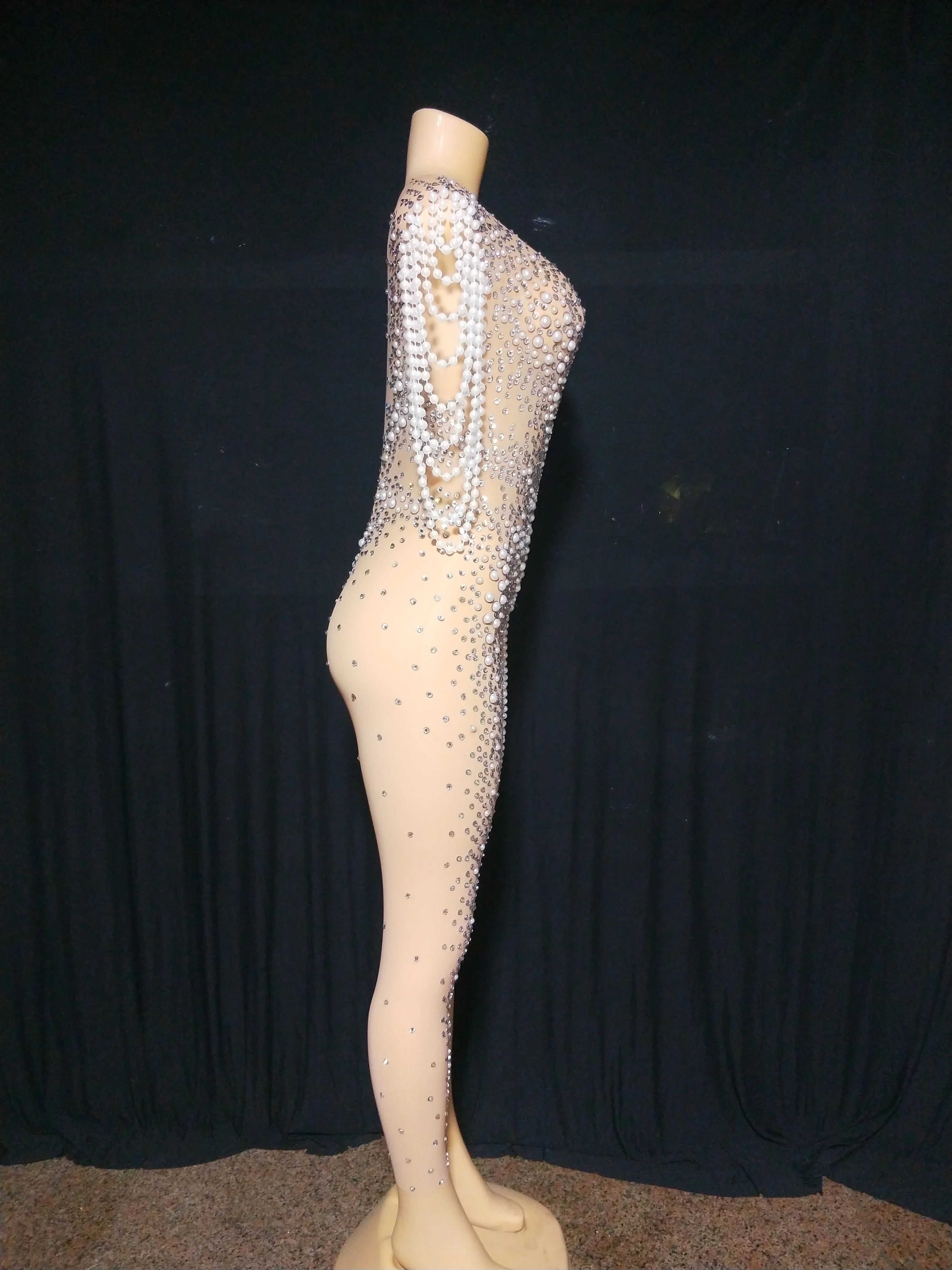 Kombinezony damskie przezroczyste na urodziny, olśniewające, z dżetami i frędzlami, kostium tancerki, błyszczące, na imprezę, body, nowość 2025