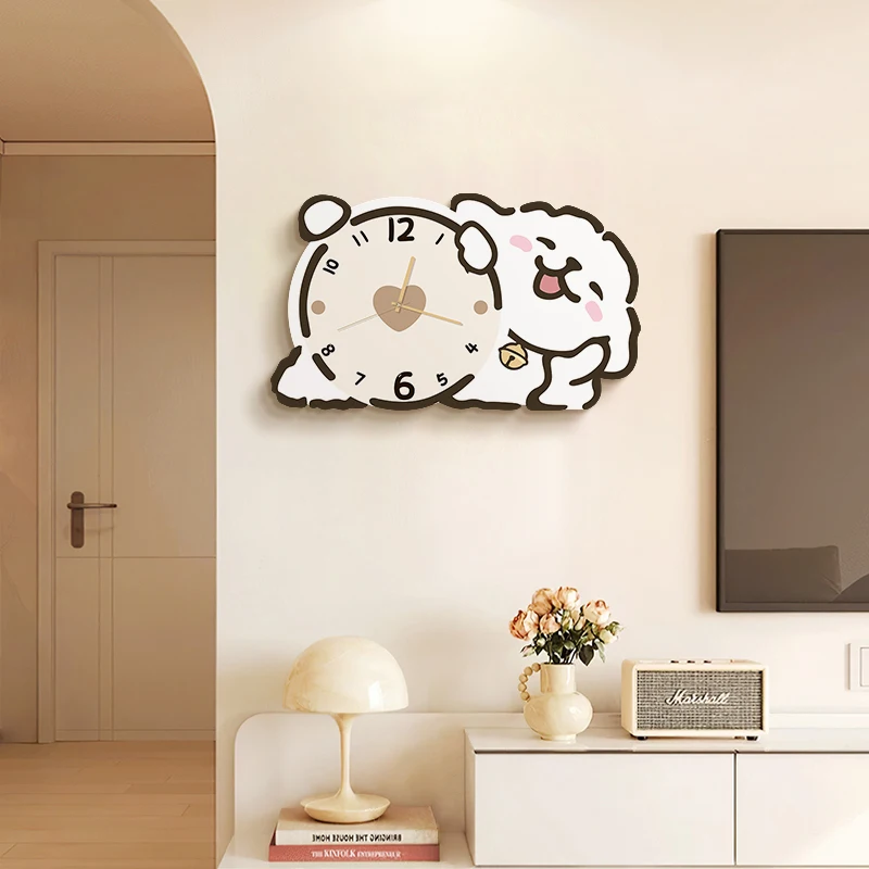 

Living room clock wall hanging painting clock no drilling required creative clock hanging painting decorative painting
