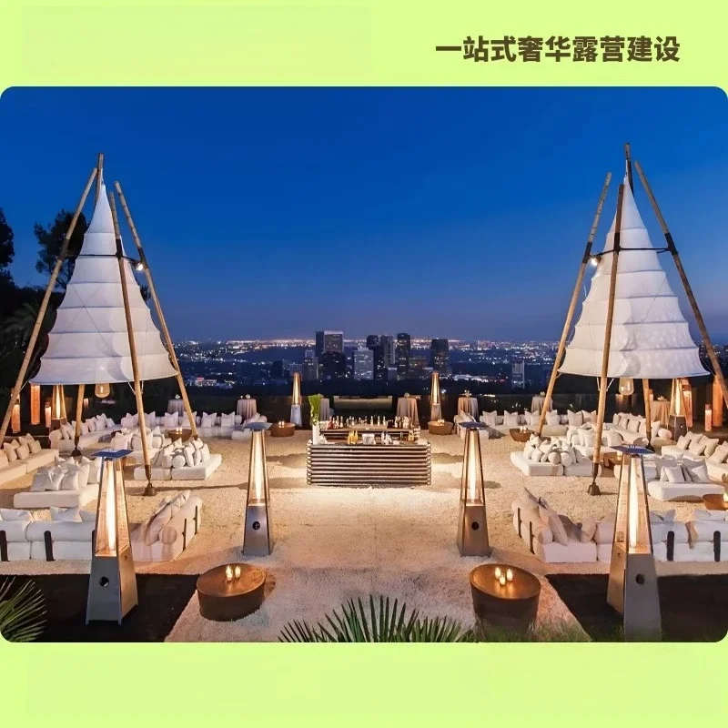 Camp Lantern Tent Bamboo Cone Outdoor Restaurant Camping Bar Scenic Resort
