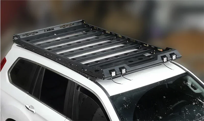 L2025Customized Universal Offroad Steel Iron Aluminum Basket Luggage Car Roof Racks for  Patrol Fj Cruiser  Land Cruiser Prado P