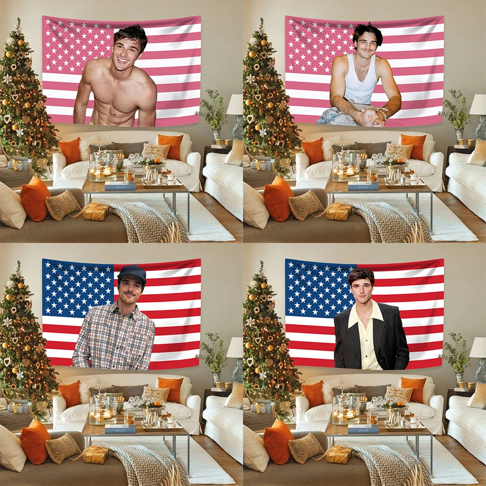 Wandteppich mit Jacob Elordis-Amerika-Flagge, Mehrzweck-Raumdekoration, Schlafzimmer, Party, Hintergrund, Stoff, Sofadecke, Weihnachtsgeschenk