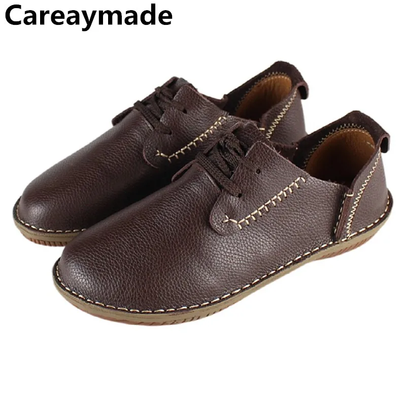 Careaymade-Genuine leather Women\'s shoes,Pure handmade flat shoes,the retro Large size Women shoes,Men fashion Casual shoes