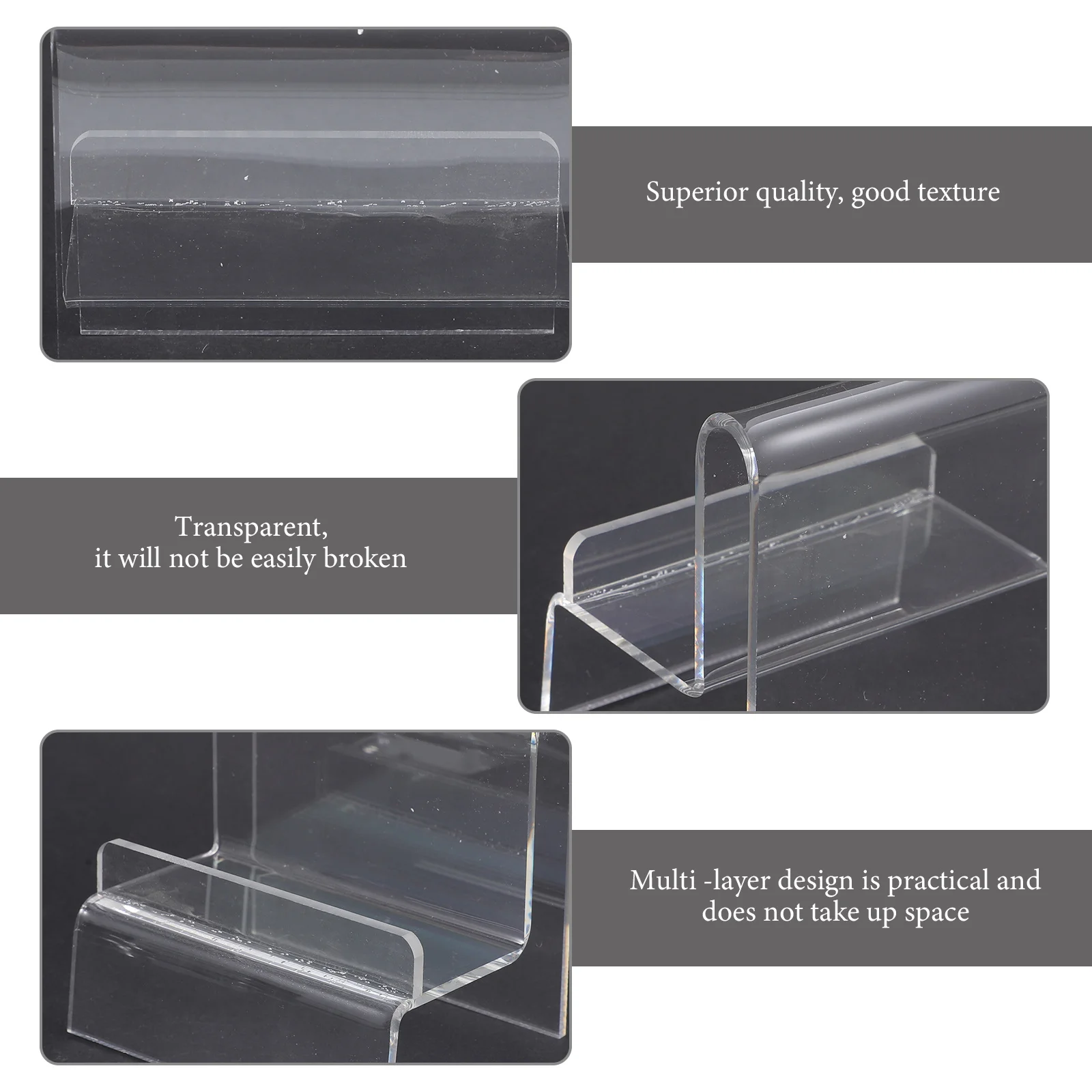 

2Pcs Acrylic Transparent Wallet Display Rack Purse Holder Stand Single Layer Organizer for Cosmetics Jewelry Display