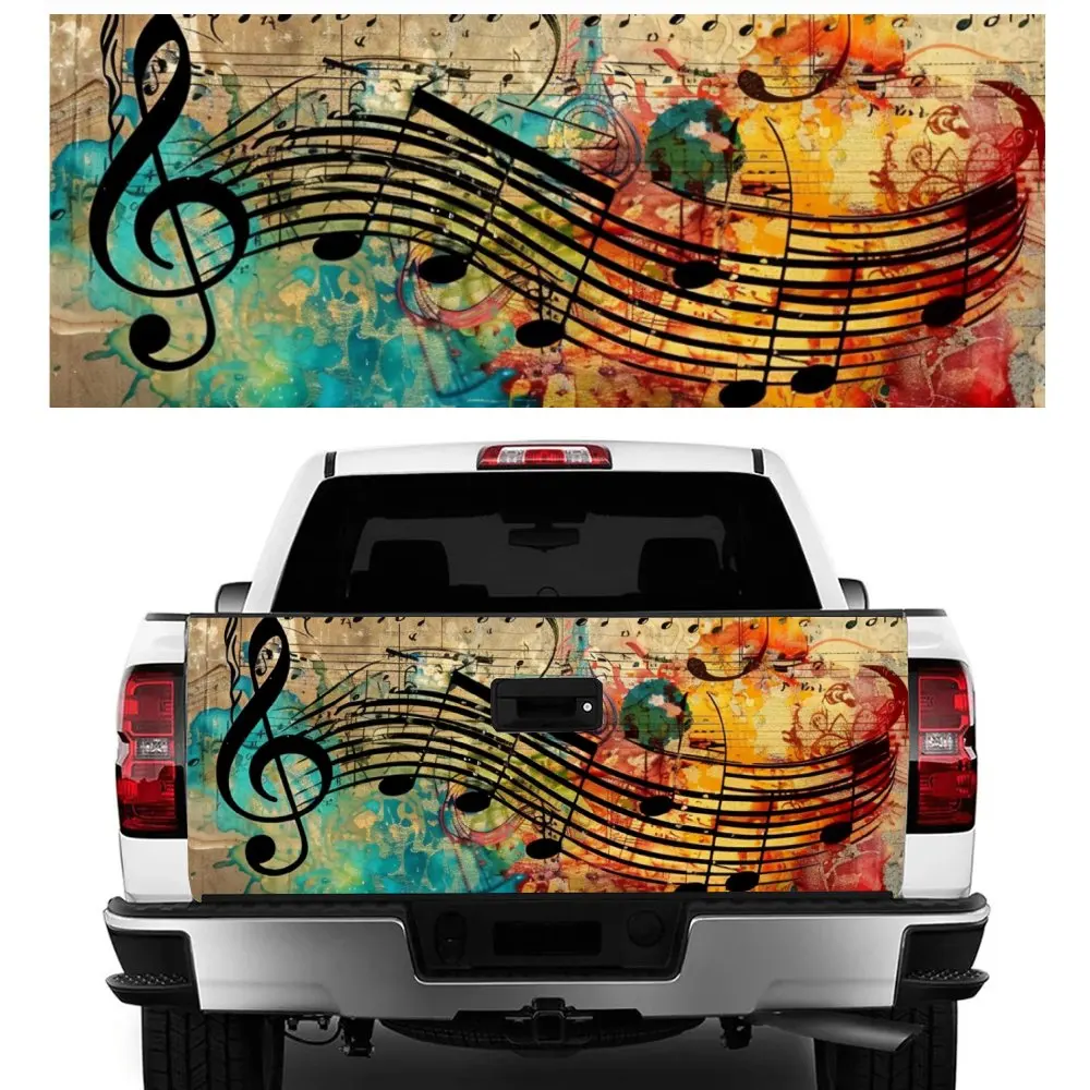 Unequal length Music Notes Car Tail Trunk Protect Vinly Decal Auto Accessories DIY Hood Decoration Sticker for Off-road Pickup