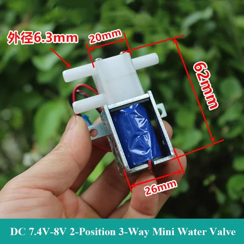 

DC 7.4V 8V 2-Position 3-Way Mini Water Valve Micro Electric Solenoid Valve Flow Control Valve DIY Coffee Machine Garden Watering