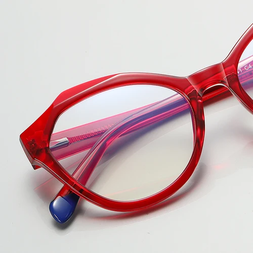 Imagen 2 del producto CLLOIO, elegantes gafas de lectura poligonales con borde cortado de cristal para mujer, gafas de lectura antiluz azul, prescripción personalizable para miopía e hipermetropía
