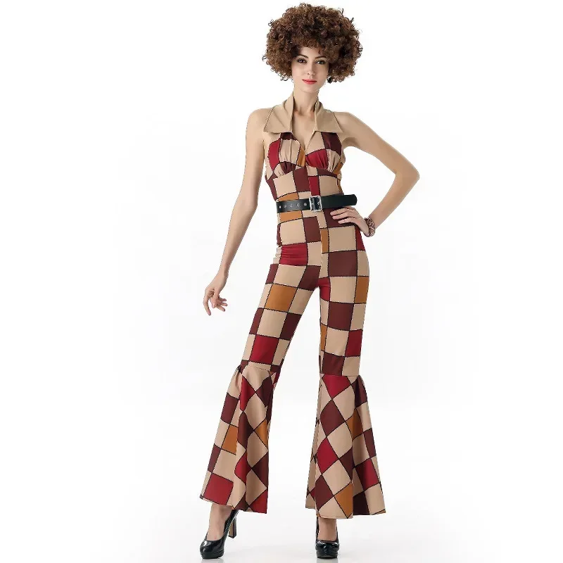 Retro 60s 70s Disco Hippie Costume for Men And Women Halloween Party Fancy Dress