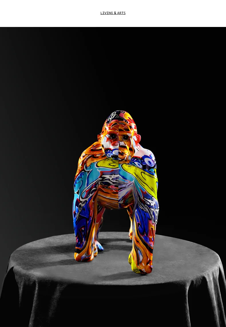 Kreative Bemalte Graffiti-Farbige Gorilla-Figur Kreative Dekoration Handwerk Heim-Eingangsbereich Weinschrank TV-Schrank Dekoration Geschenk – Detail 3