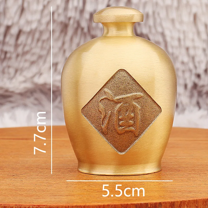 Pure Copper Mini Jar Home Cabinet Decoration Creative Handheld Piece Wine Bottle Ornament Hot-Selling Craft in Scenic