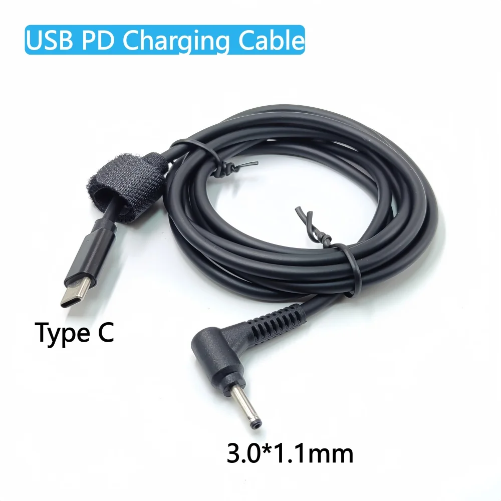 USB Type C to DC 3.0x1.1mm 3.0*1.1 Male Plug Converter PD Charging Cable Cord for Acer Aspire 19V Laptop Power Adapter 1.5m 5ft