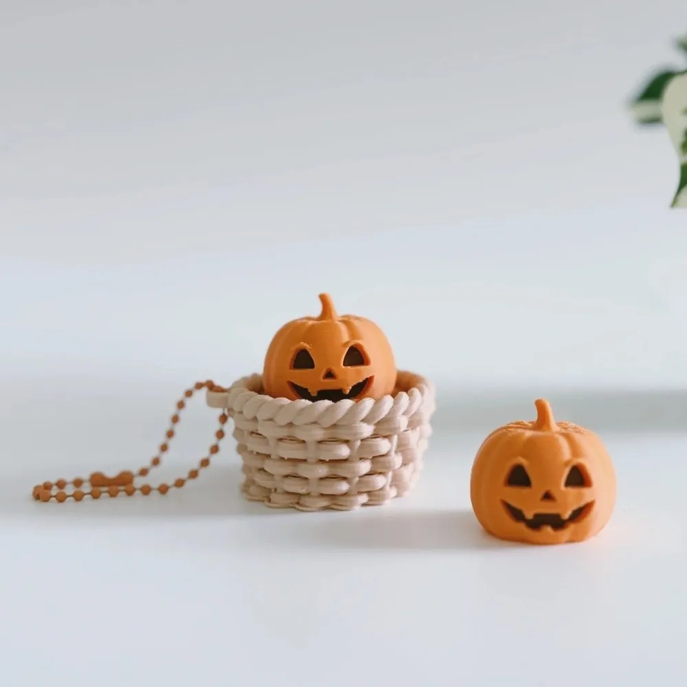 3D Printed Roller Stress-relief Button Portable with Beaded Chain Clickable Basket Pumpkin Button Comfortable Tactile Feedback