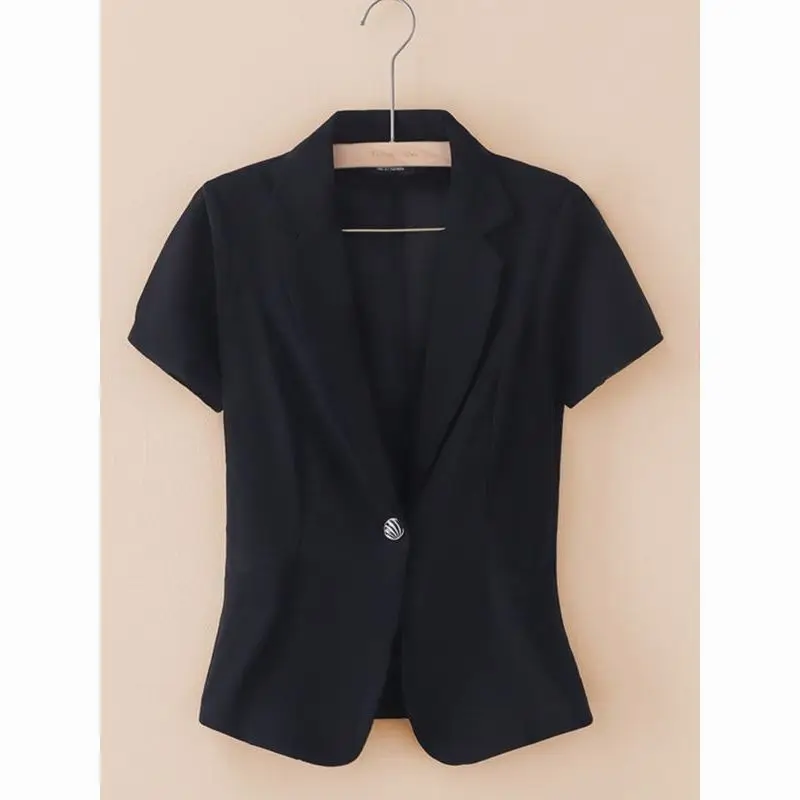 Summer ort Sve Me للسيدات مقاس كبير بقصة ضيقة وخفيفة الوزن وأزرار علوية احترافية لأعلى Ele Busin irt #1