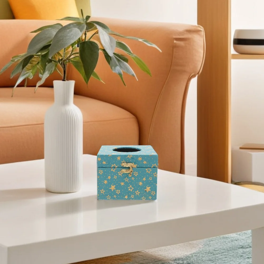 

2Pcs Vintage Wooden Tissue Box Napkin Holder for Home Living Room Bedroom Hotel Decorative Tissue Cover for Coffee Table