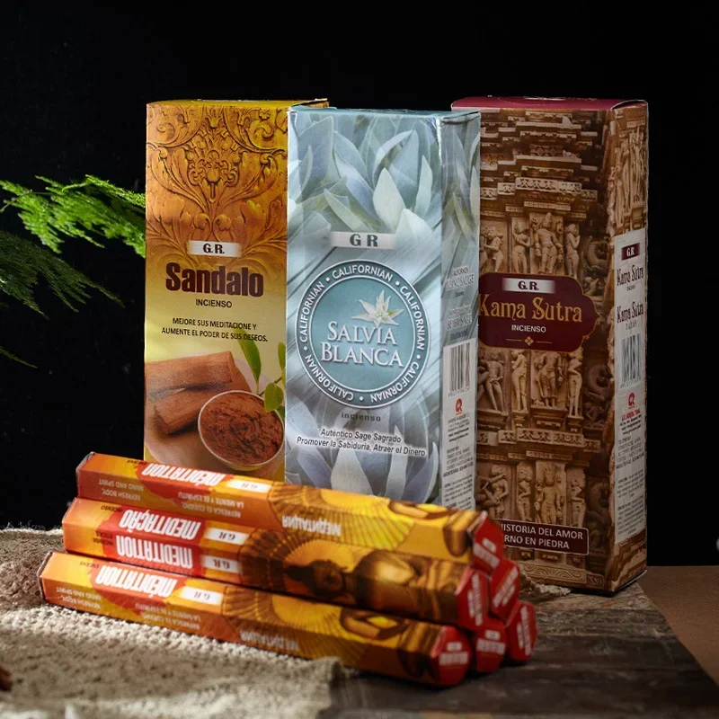 6Boxes Kama Sutra Incense Sticks Home Fragrance Purify Multiple Flavors Sandalwood Sandalo White Sage Incense Stick Inciensos