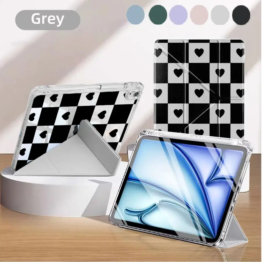 

Hearts And Squares Holder Cover Tablet Case For iPad Air 4 5 M3 M2 M4 11inch 11th 10th 9th 8th 7th 12.9inch Pro 2025 Mini 6 7