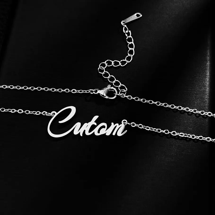 GUILING Trend Personalized Customized Name Pendant Women Chains Necklace Stainless Steel Necklace Choker Wholesale Jewelry