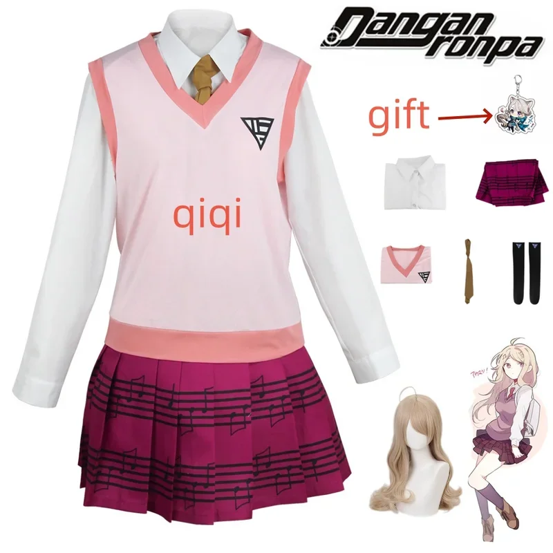 Anime Danganronpa Kaede Akamatsu Cosplay Costumes Dress Halloween Costumes for Women Dress Role Play Clothing JK Uniform Suit