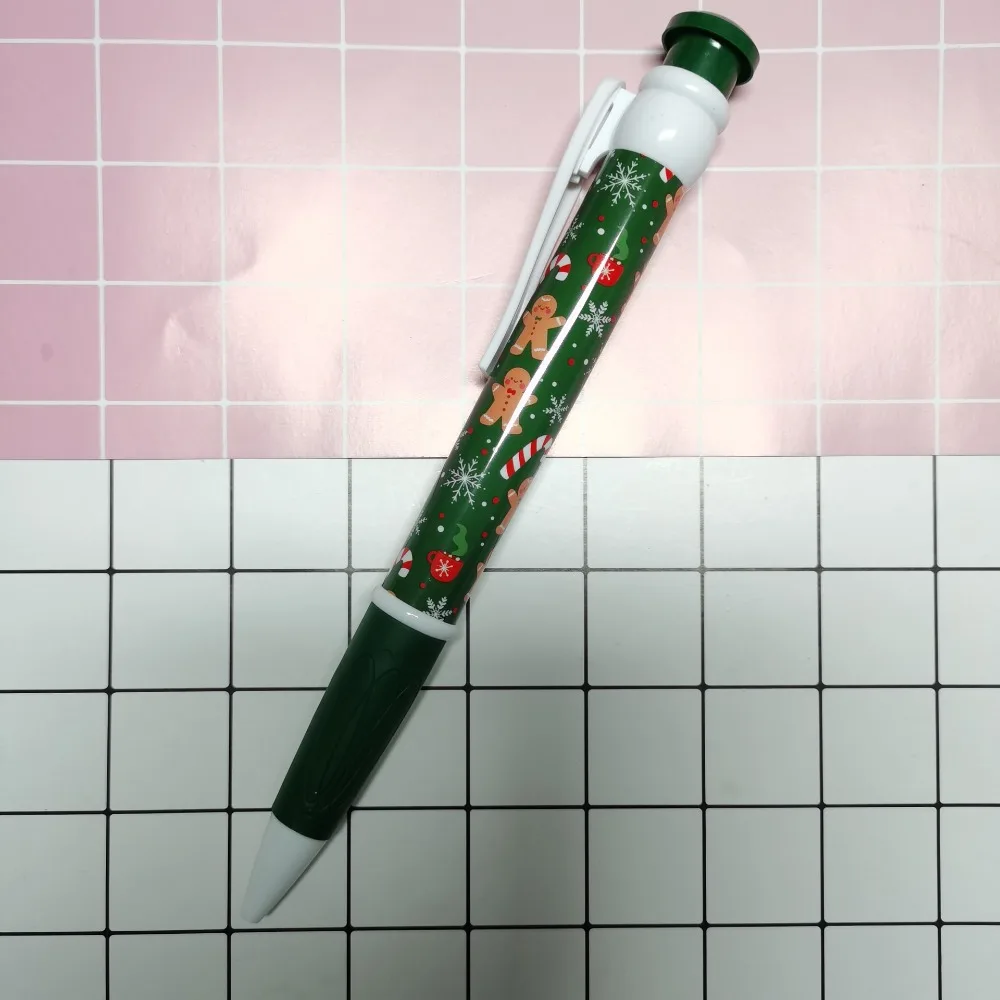 28.5cm Giant Ballpoint Pen Christmas Print Performance Props Oversize Ballpoint Pen Novelty Toy Christmas Pen Christmas Gift