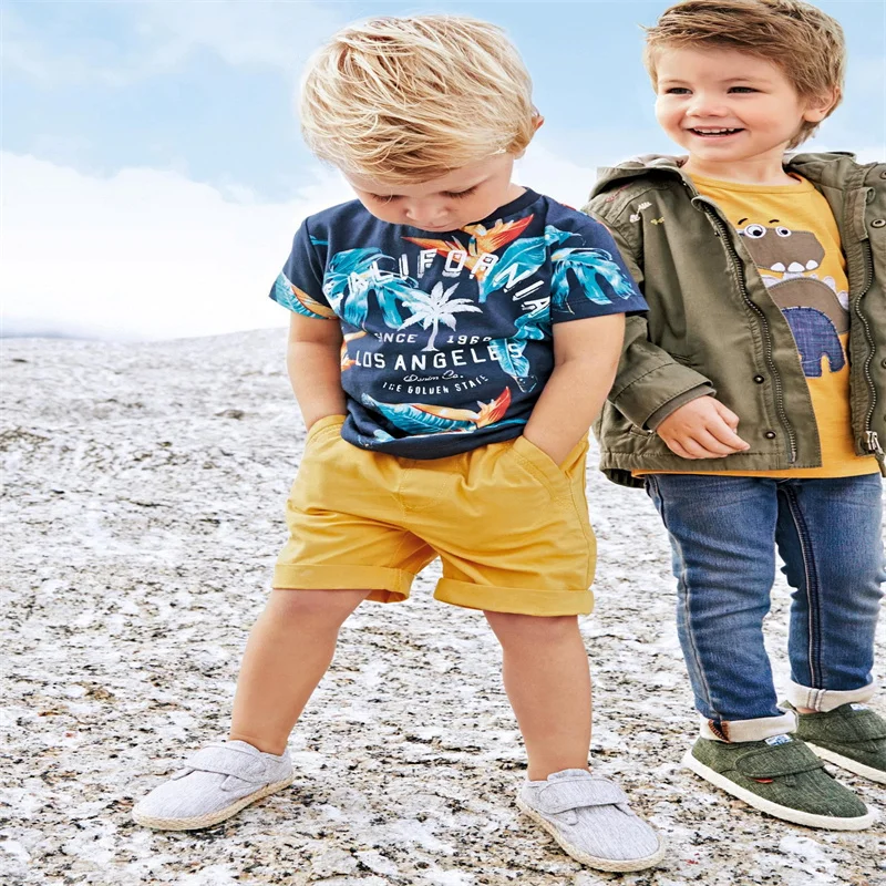 Summer Clothes Boys Print 2 Pcs Sets Baby Summer Suit boys Cotton Short-Sleeved T-Shirt Shorts Children'S Suit Children'S Clothi