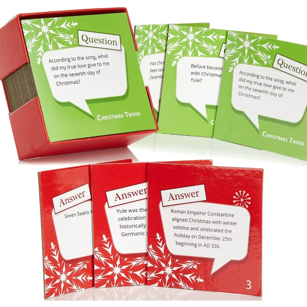 

Trivia Holiday Coasters - Set Of 20 - Drink Coasters With Christmas Questions And Answers