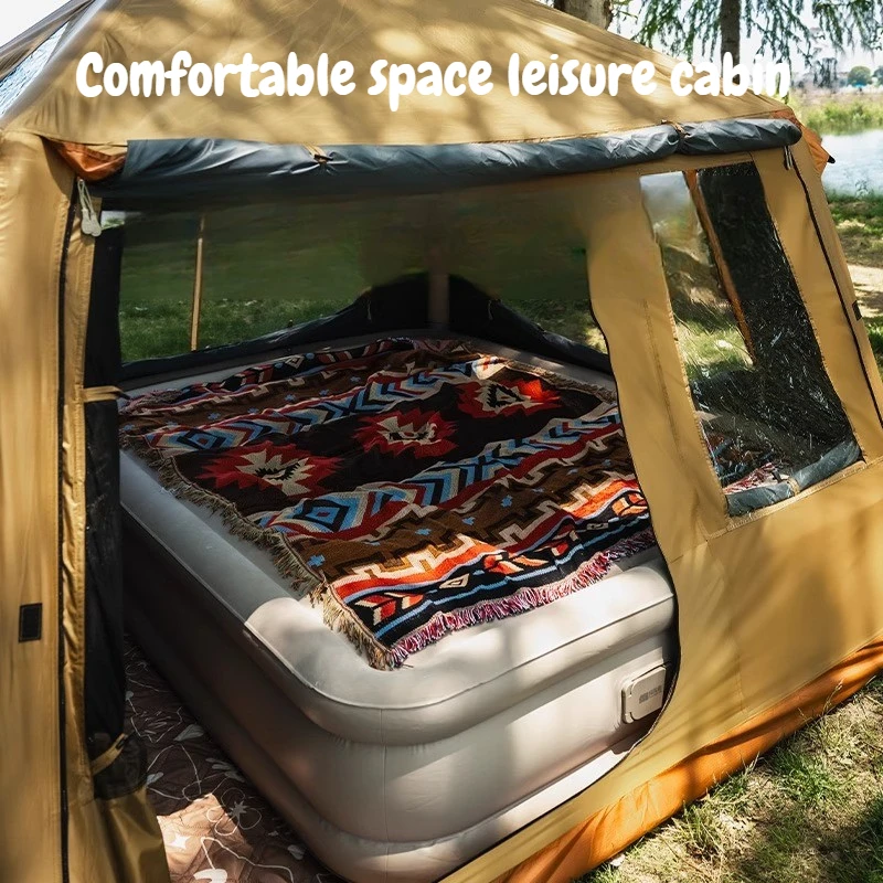 Self Inflatable Tent Outdoor Camping Overnight Tents Full Set Rainproof Thickening Portable Folding Shelters with Large Space